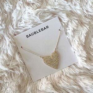 BaubleBar Cintia Pave Crystal Accents Heart Pendant Necklace